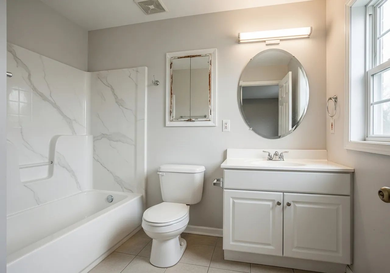 Before: Farmhouse Bath — Clawfoot Tub & Shiplap — Three Brothers Kitchens and Baths