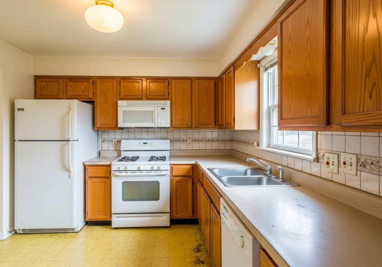 Before: Contemporary Two-Tone — Charcoal & White — Three Brothers Kitchens and Baths