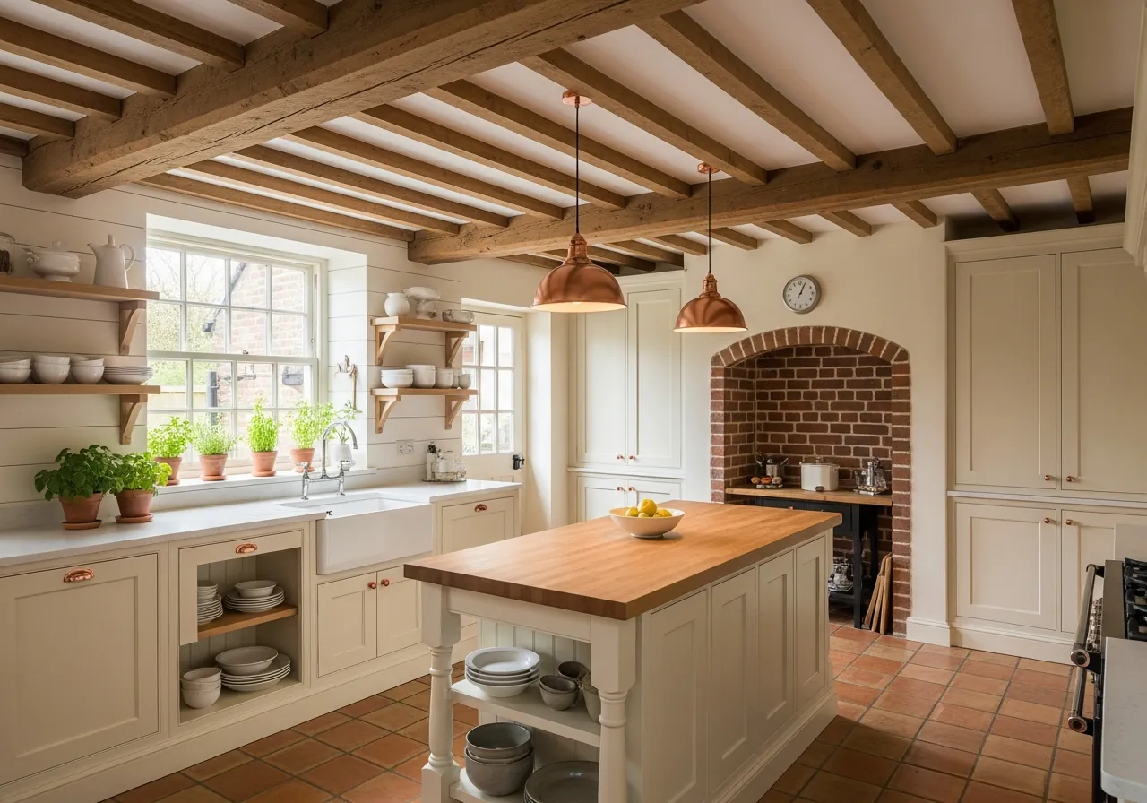 After: Farmhouse Kitchen — Shiplap & Butcher Block renovation by Three Brothers Kitchens and Baths