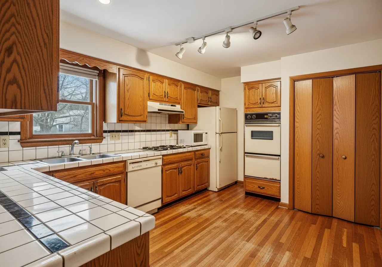Before: Classic Colonial Kitchen — Inset Shaker & Arabescato — Three Brothers Kitchens and Baths