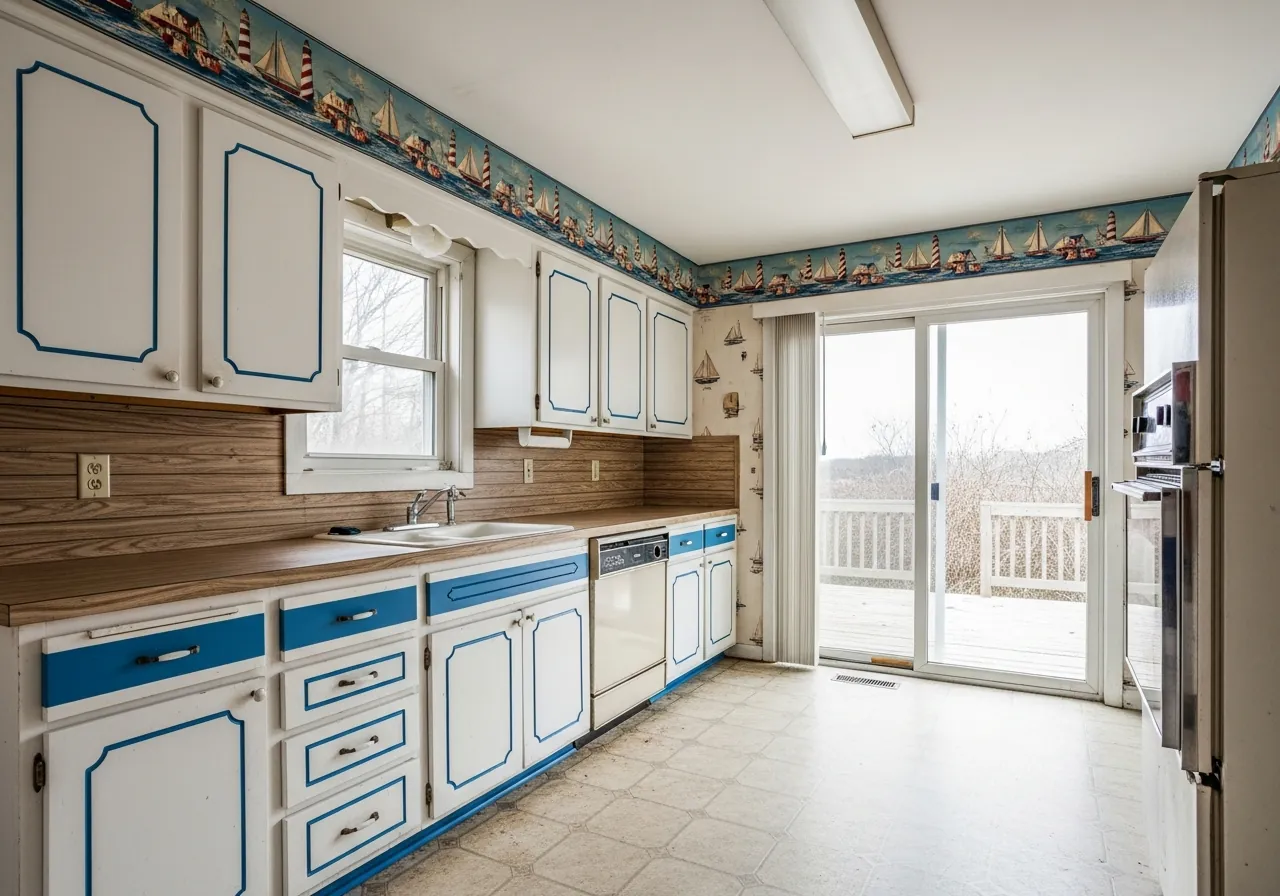 Before: Coastal Luxury — White Inset & Thassos Marble — Three Brothers Kitchens and Baths