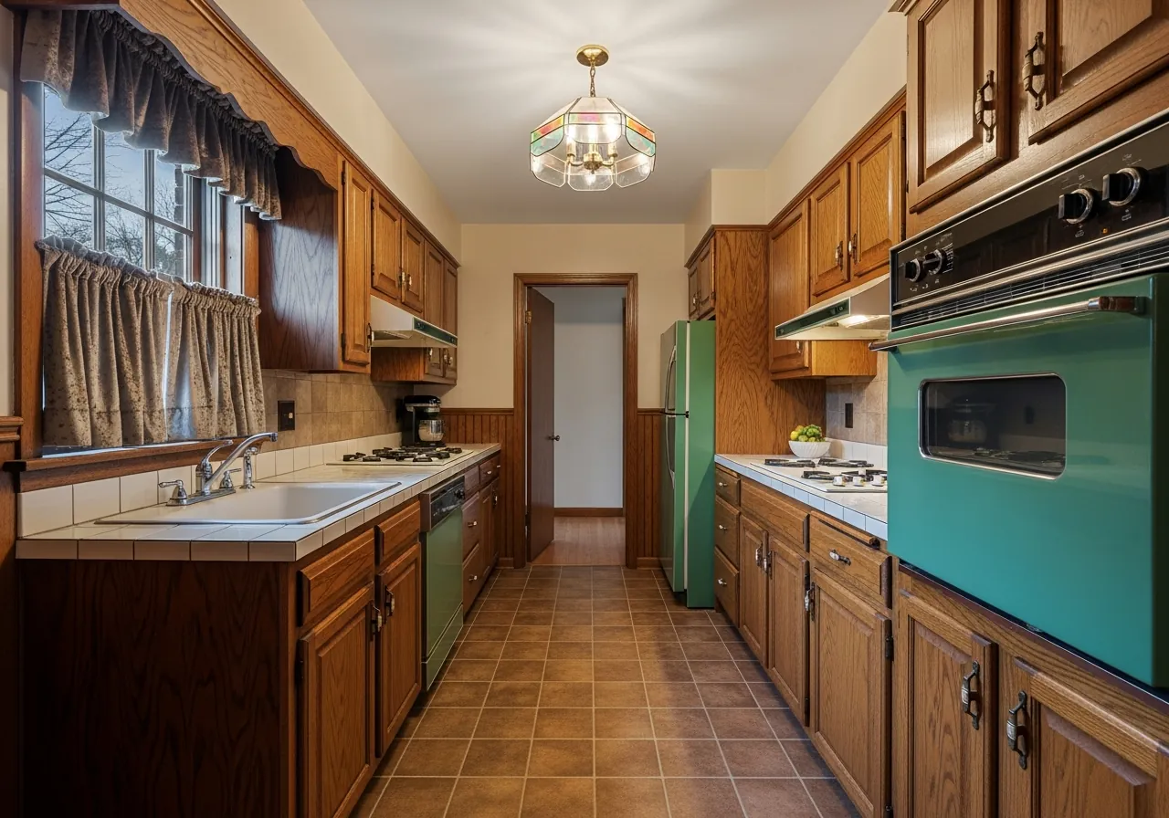 Before: Tudor Kitchen — Forest Green Inset & Soapstone — Three Brothers Kitchens and Baths